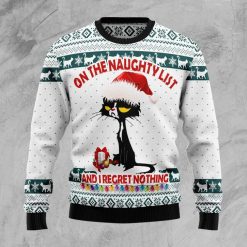 Black Cat Naughty List Unisex 3D Ugly Christmas Sweater