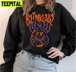 Blink Spider 182 Band World Tour Arrow Smiley Blink 182 Unisex Sweatshirt