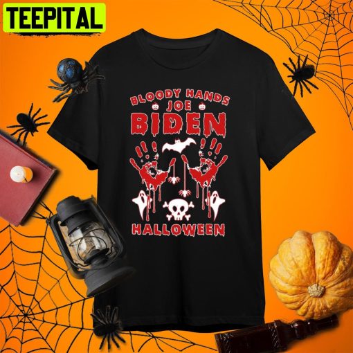 Bloody Hands Joe Biden Halloween Retro Art Unisex T-Shirt