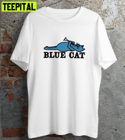 Blue Cat Music Record Retro Design T-Shirt