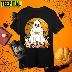 Boo Ghost Gamer Boys Kidsns Gaming Outfit Boys Halloween Retro Art Unisex T-Shirt