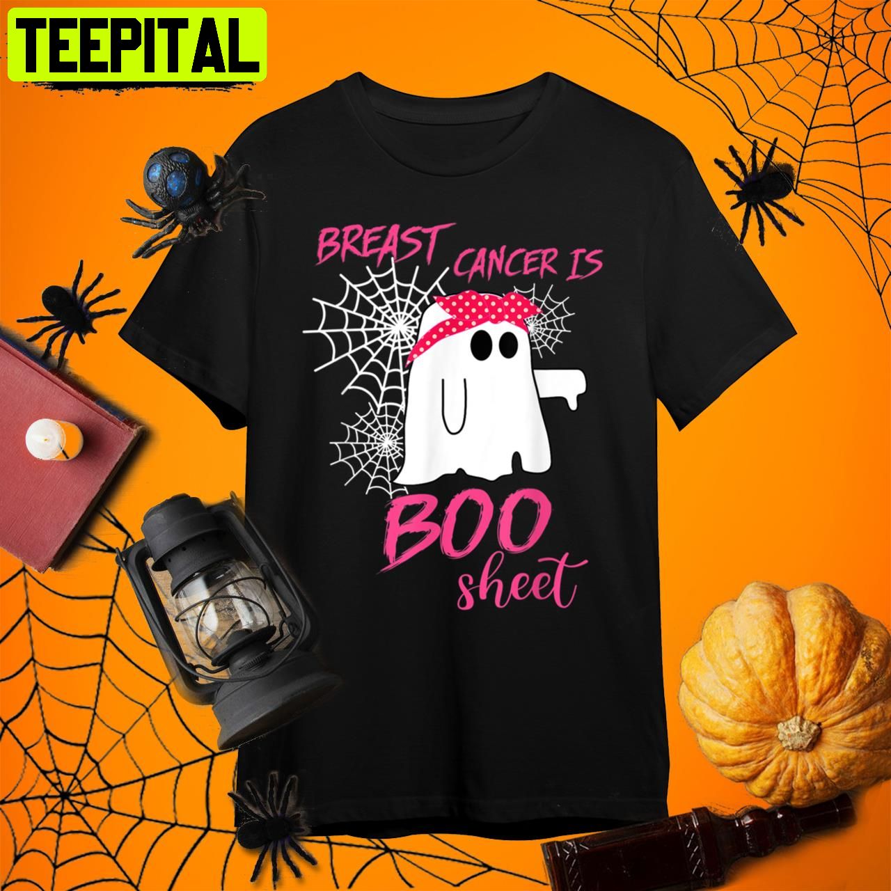 Breast Cancer Is Boo Sheet Ghost Halloween Retro Art Unisex T-Shirt