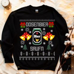 Canned Beer Drinking Ugly Christmas Sweatshirt