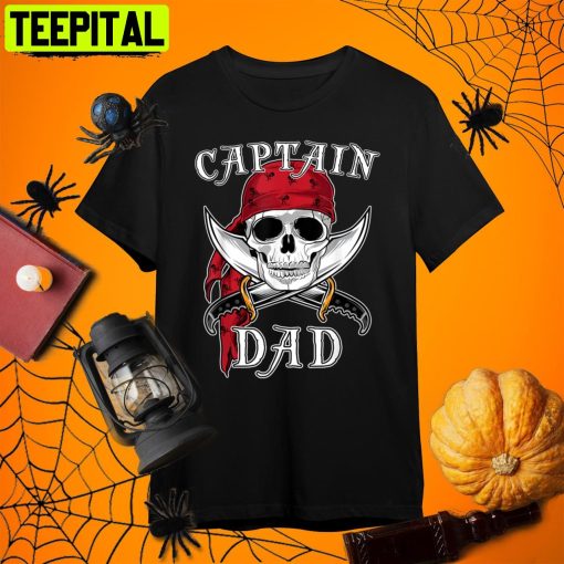 Captain Skeletonhalloween Single Dad Retro Art Unisex T-Shirt