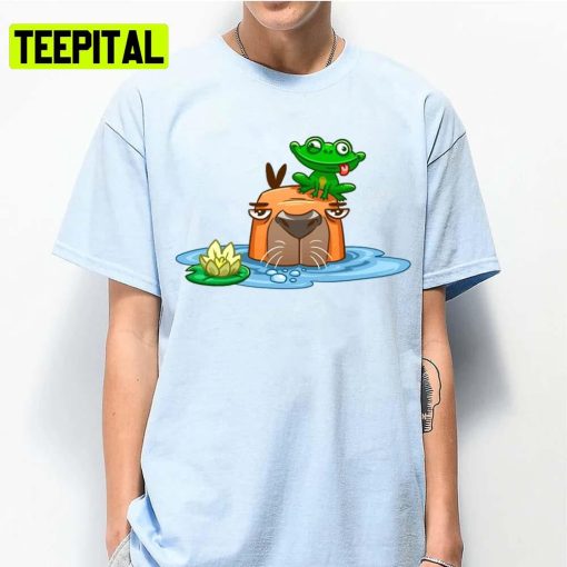 Capybara And The Frog The Zoo Animal 2022 Unisex T-Shirt