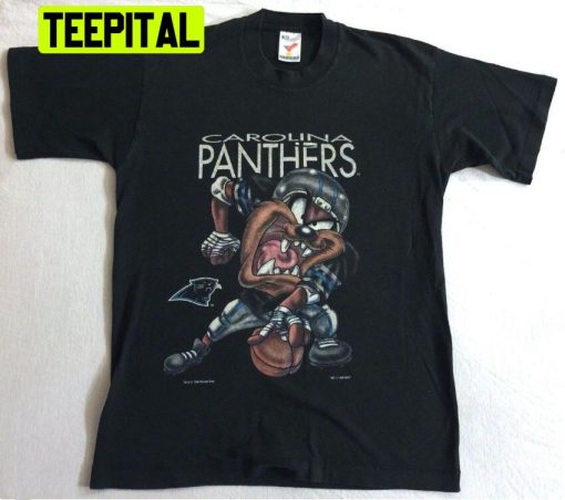 Carolina Panthers Looney Tunes Tasmanian Devil Vintage Style Trending Unisex T-Shirt