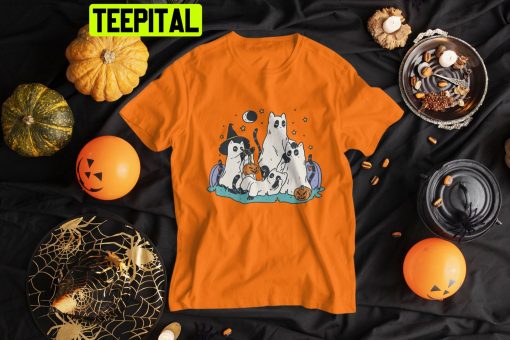 Cat Lovers Paws Pets Witches Witch Halloween Black Cat Trending Unisex Shirt