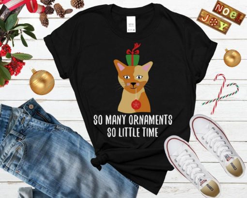 Cat With Ornaments Funny Christmas Shirt