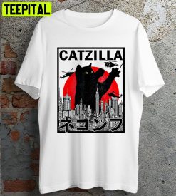 Catzilla Godzilla Cat Retro Design T-Shirt