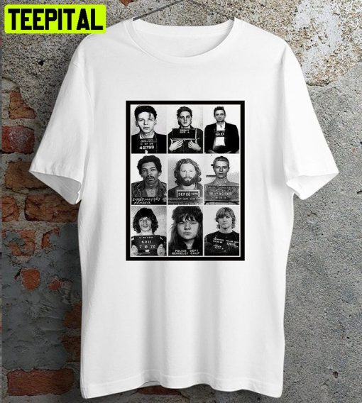 Celebrities Mugshot Rock Stars Retro Design T-Shirt