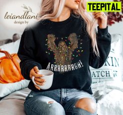 Chewbacca Roar Lights Graphic Storm Trooper Darth Vader Santa Star Wars Christmas Sweatshirt