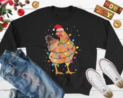 Chicken Christmas Lights Ugly Sweater