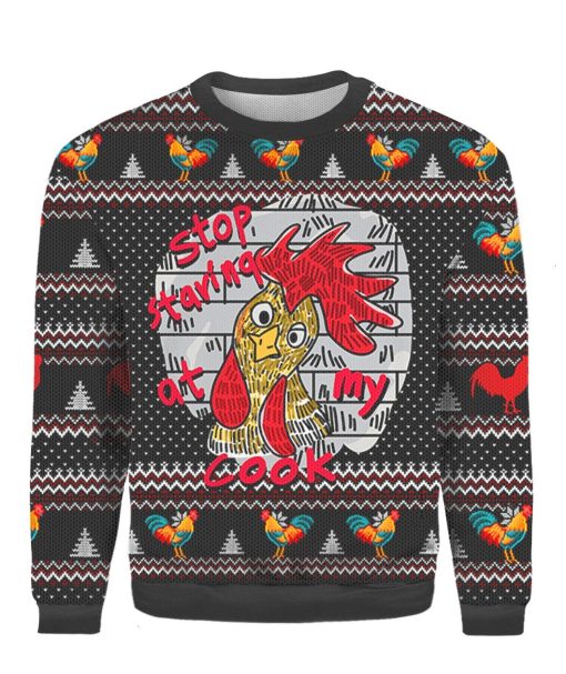 Chicken Stop Staring At My Cock Ugly 3D Christmas Sweater