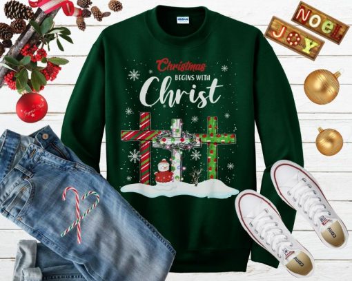 Christmas Begins With Christ Sweater