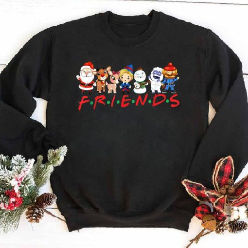 Christmas Friends Santa Rudolph Snowman Family Xmas Kids Sweatshirt