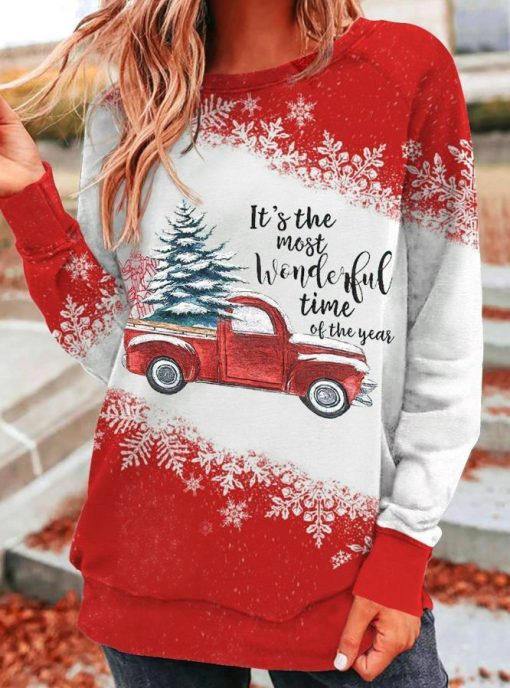 Christmas Red Truck It’s The Most Wonderful Time Of The Year All Over Print 3D Sweater