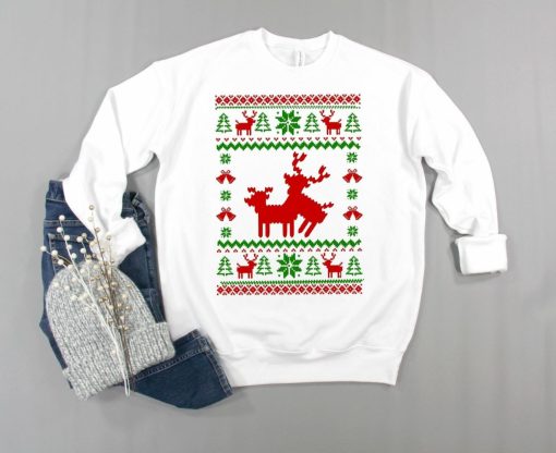 Christmas Ugly Funny Reindeer Sweatshirt