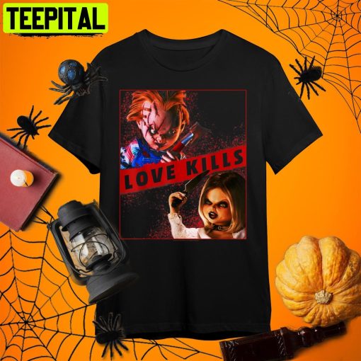 Chucky And Tiffany Love Kills Child’s Play Retro Art Unisex T-Shirt