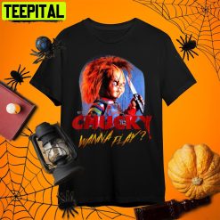 Chucky Wanna Play Creepy Portrait Child’s Play Retro Art Unisex T-Shirt