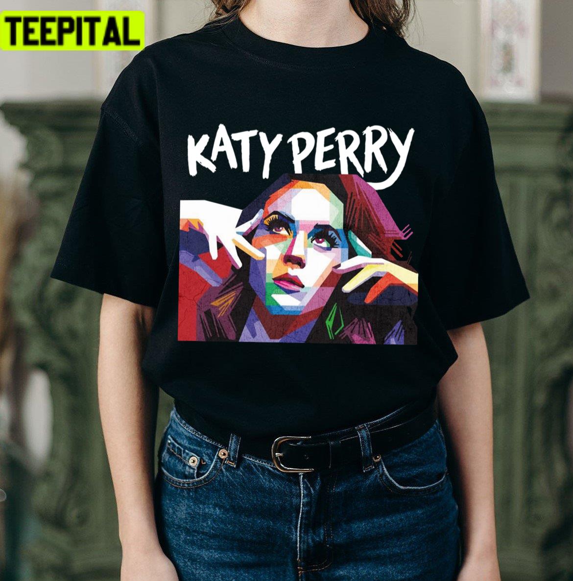 Colorful Digital Art Katy Perry Unisex T-Shirt