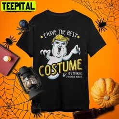 Costume Ghost Donald Trump Spooky Night Funny Trump Halloween Retro Art Unisex T-Shirt