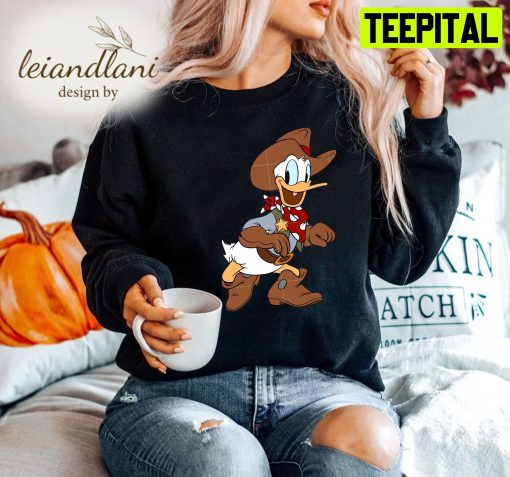 Cowboy Donald Duck Mummy Cartoon Character Disney Sweatshirt