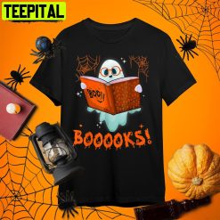 Cute Books Ghost Halloween Teacher Librarian Retro Art Unisex T-Shirt