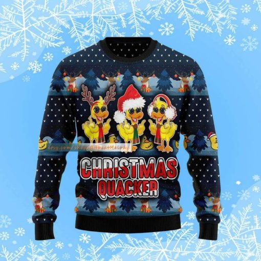 Cute Duck Christmas Quacker Ugly Sweater