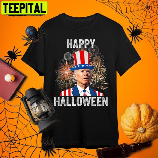 Cute Halloween Funny Happy October Fan Joe Biden Retro Art Unisex T-Shirt