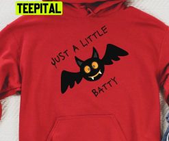 Cute Halloween Pullover Funny Halloween Just A Little Batty Trending Unisex Hoodie