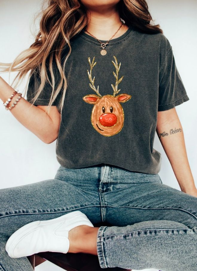 Cute Reindeer Christmas Shirt