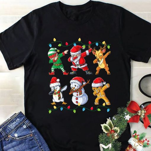 Dabbing Santa Elf Friends Christmas Kids Boys Men Xmas Gifts T-Shirt