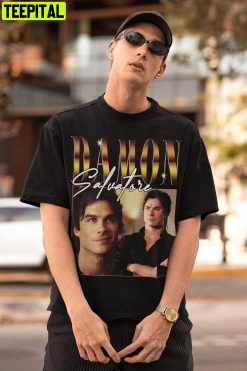 Damon Salvatore Ian Somerhalder The Vampire Diaries Christmas Retro Design T-Shirt