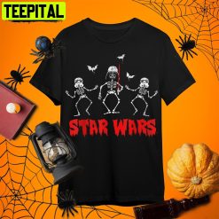 Darth Vader And Stormtroopers Skeletons Star Wars Halloween Retro Art Unisex T-Shirt