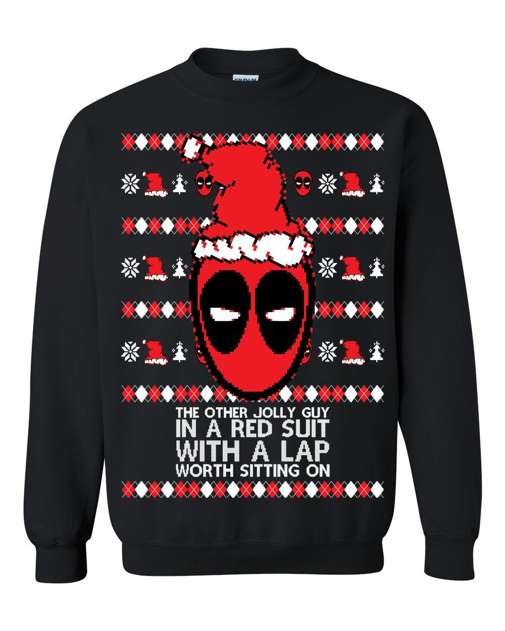 Deadpool The Other Jolly Guy in a Red Suit Unisex Xmas Sweater