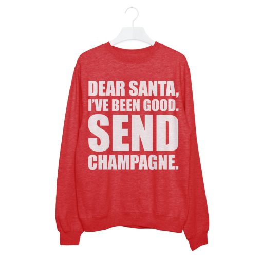 Dear Santa Send Champagne Women’s Christmas Slogan Sweatshirt