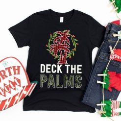 Deck The Palms  Tank Top Flamingo Christmas Shirt