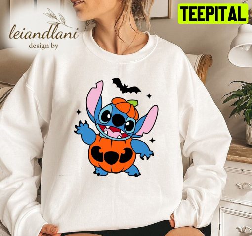 Devil Stitch Pumpkin Halloween Cute Cartoon Design Halloween Sweatshirt