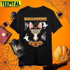 Devon Rex Cat Lover Halloween Cat Dad Retro Art Unisex T-Shirt