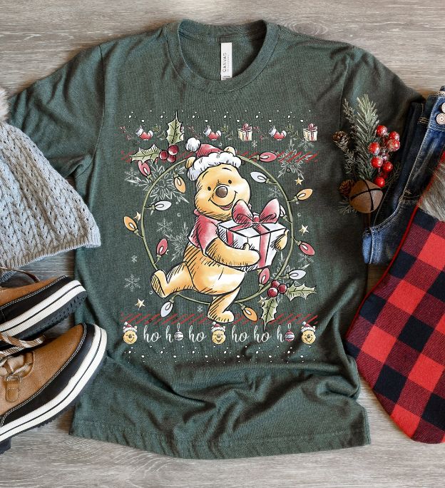 Disney Christmas Winnie The Pooh Ugly T-Shirt