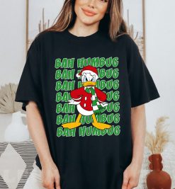 Disney Donald Duck Bah Humbug Christmas Text Stack T-Shirt