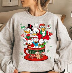 Disney Ducktales Christmas Coffee Cup Balloon Sweatshirt