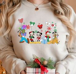 Disney Mickey and Friends Christmas Gift Balloon Sweatshirt