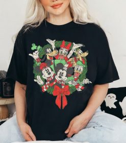 Disney Mickey And Friends Christmas Wreath Shirt