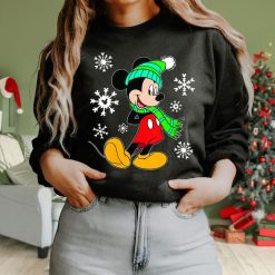 Disney Mickey Mouse Holiday Snowflakes Portrait Christmas Sweatshirt