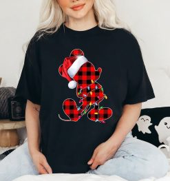 Disney Mickey Mouse Red Plaid Christmas T-Shirt