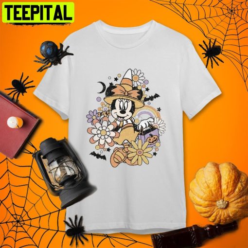 Disney Minnie Flora Minnie Mouse Halloween Retro Art Unisex T-Shirt