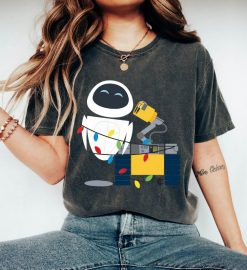 Disney Pixar Wall-E and Eve Christmas Light Wrap Shirt