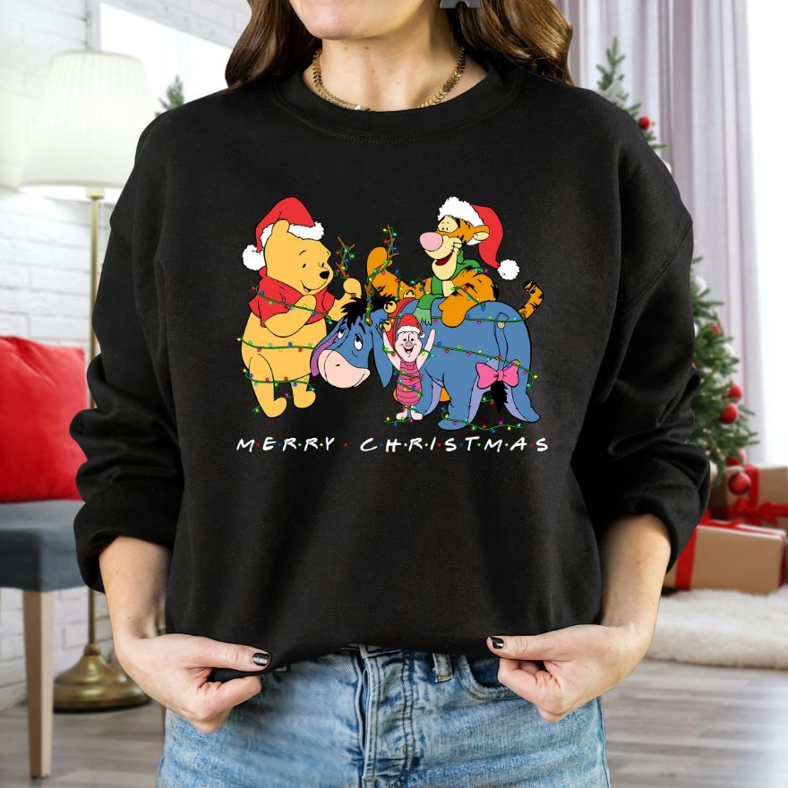 Disney Santa Winnie The Pooh Merry Christmas Sweatshirt