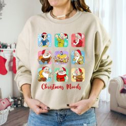 Disney Snow White and Seven Dwarfs Characters Christmas Moods Sweatshirt